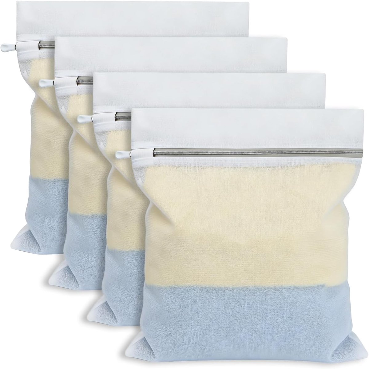 Set van 4 wasnetten voor wasmachine met verborgen ritssluitingen, robuust en duurzaam, waszak voor overhemden, beha's, sokken, ondergoed, babykleding (30 x 40 cm)