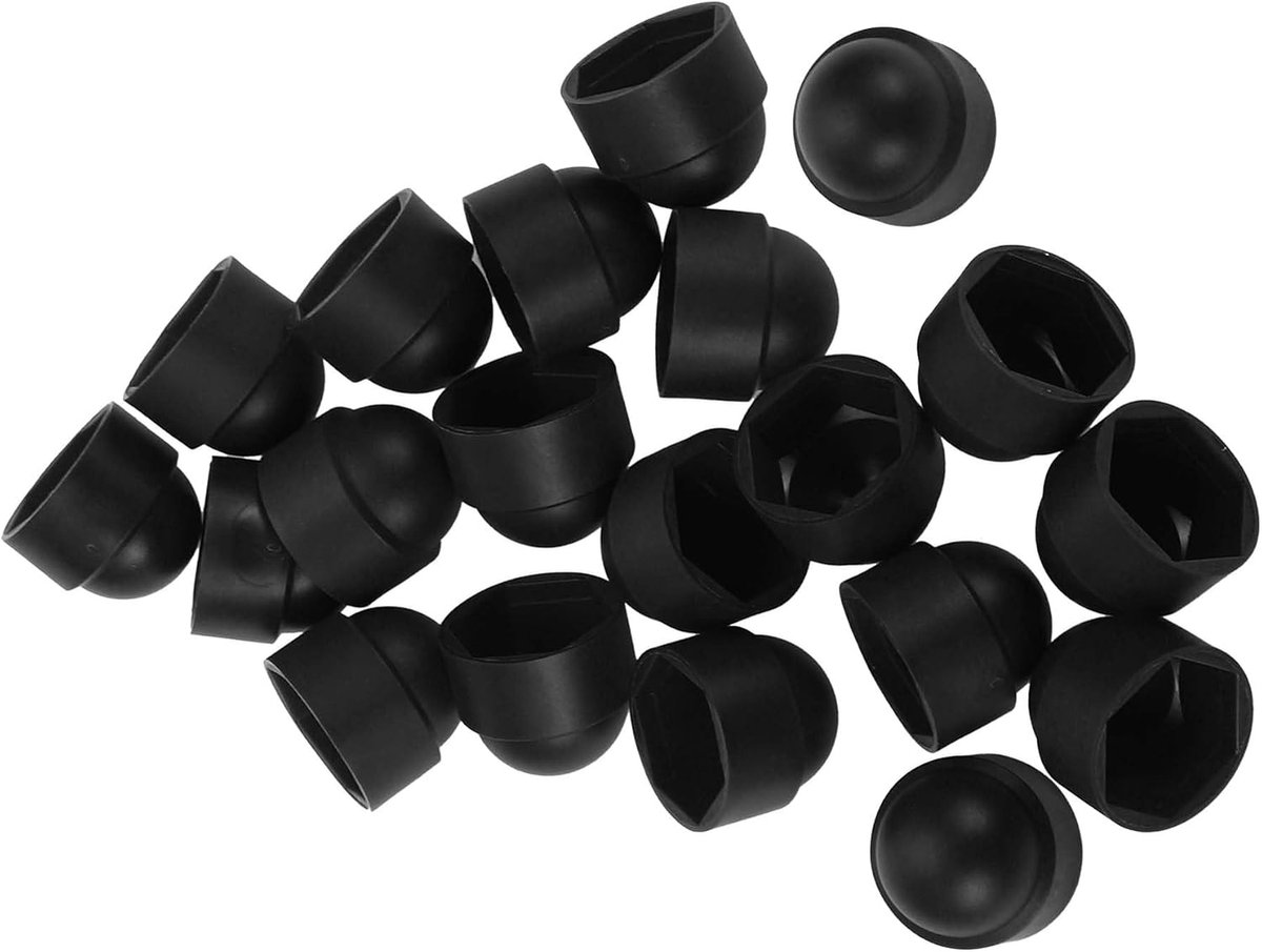 20 Stuks Wielmoer Bout 30Mm Velgen Bandmoer Schroeven Stofkap Dekmoer Bescherming Plastic Zwarte Exterieur