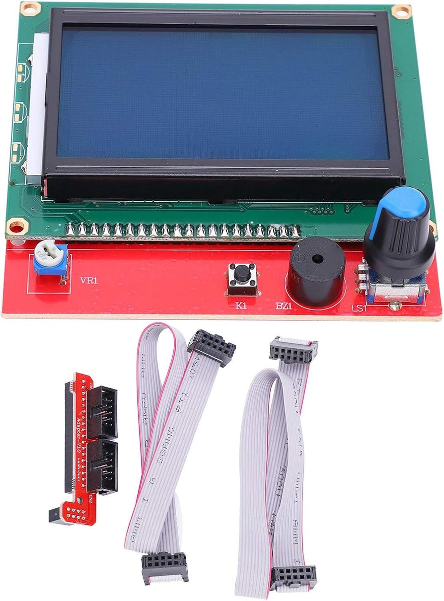 12864 LCD-bedieningspaneel, displaykaart, intelligente displaymodule, controller voor 3D-printers met lijnen, 2 stuks
