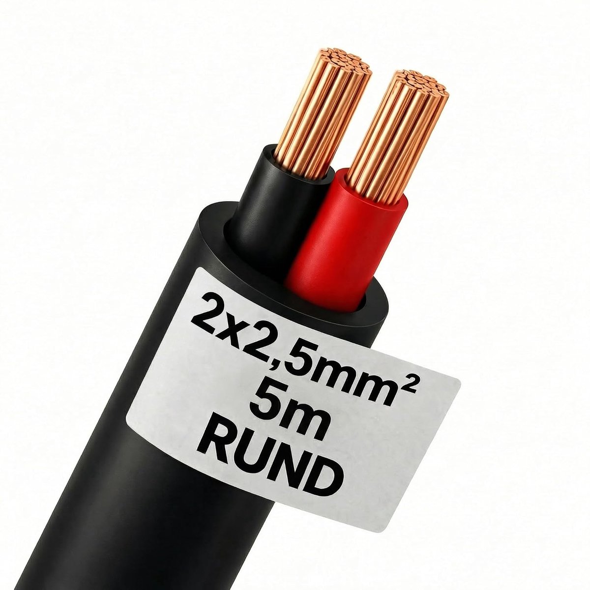 Car kabel 5 m 2 x 2.5 mm² - 2-aderig trailer kabel - hoogwaardig voertuigkabel - ideaal voor verbindingen - ShopVlot