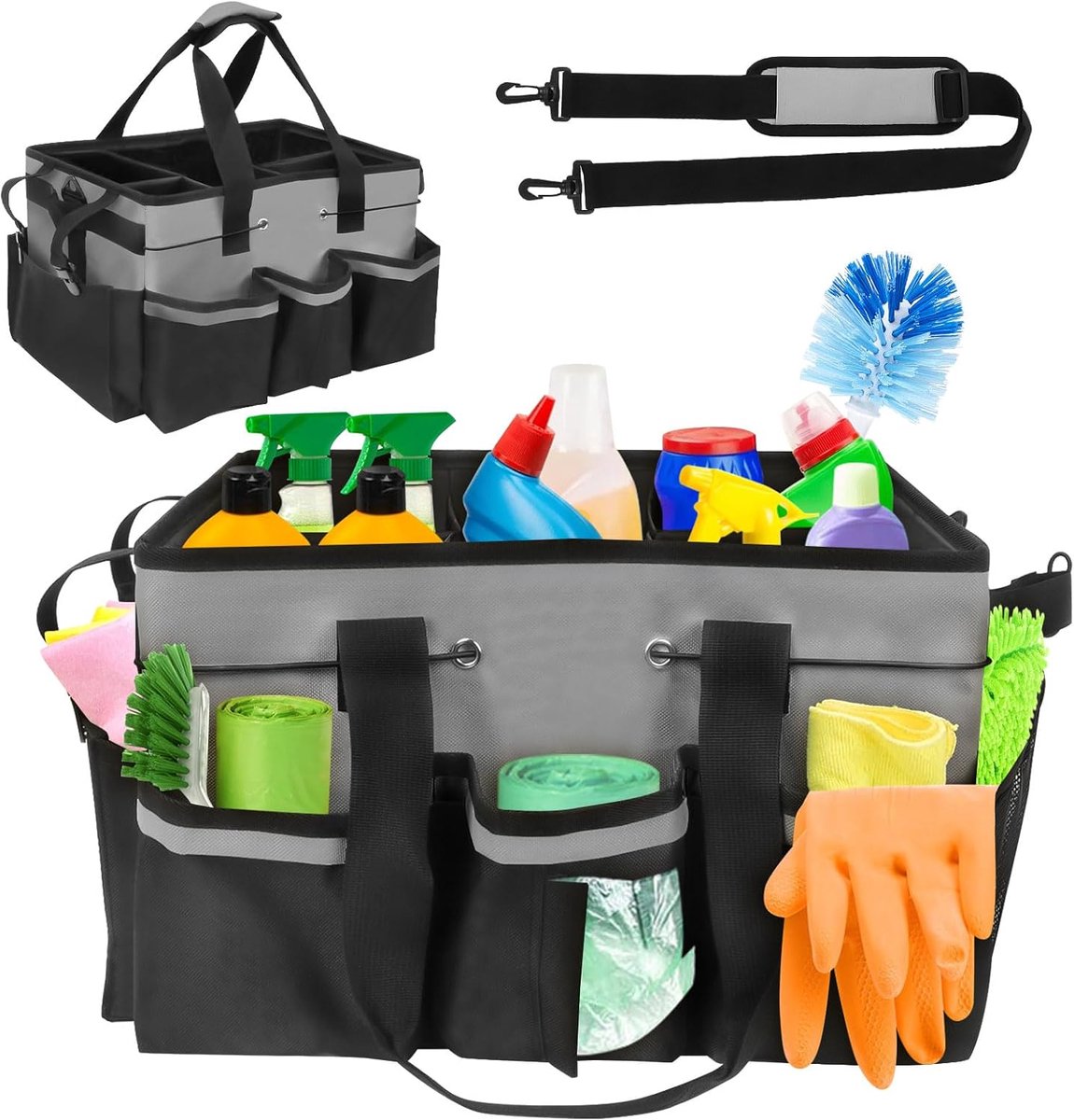 Cleaning Caddy Organiser 23x45x26 cm - Waterdichte schoonmaaktas - Met handvat en schouderband - ShopVlot