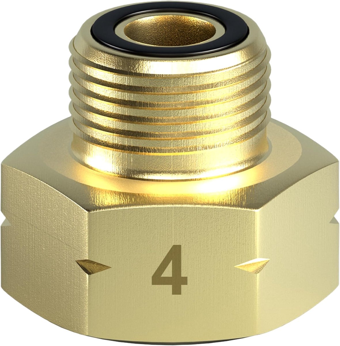 Gasadapter No. 4 - Messing - W21,8 x 1/14 inch - Voor aansluiting op Duitse gasflessen - ShopVlot