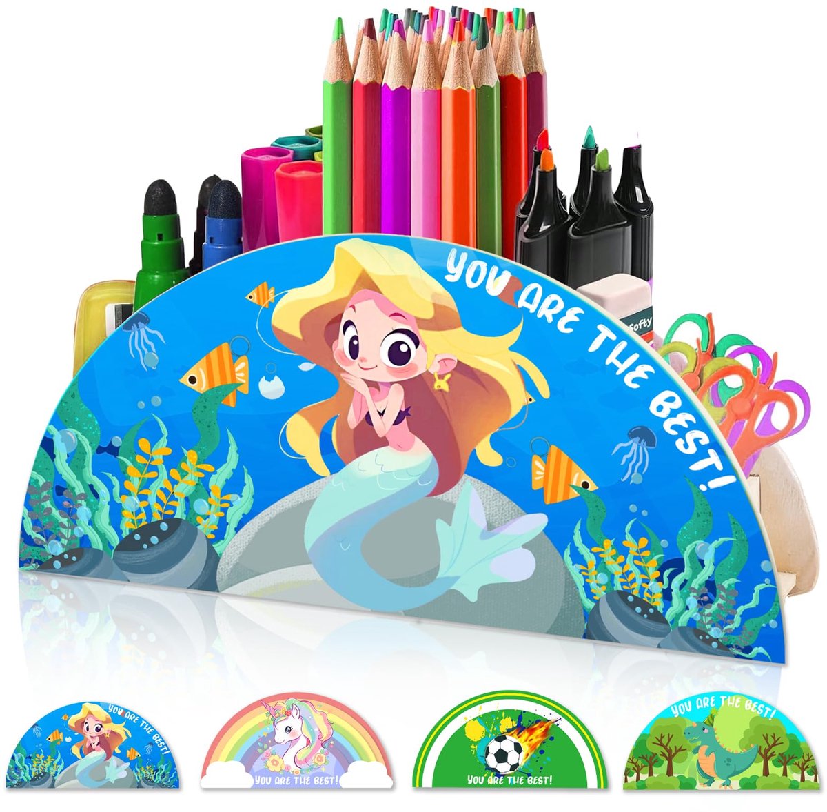 Pennenhouder voor kinderen - houten bureau-organizer - multifunctionele opbergruimte - ideaal voor schoolbenodigdheden - ShopVlot