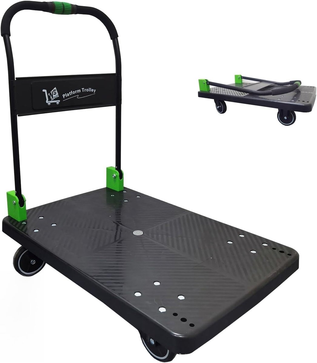 Transportwagen 350 kg - Opvouwbare Trolley - Stil met Remmen - Handig voor Transport - ShopVlot