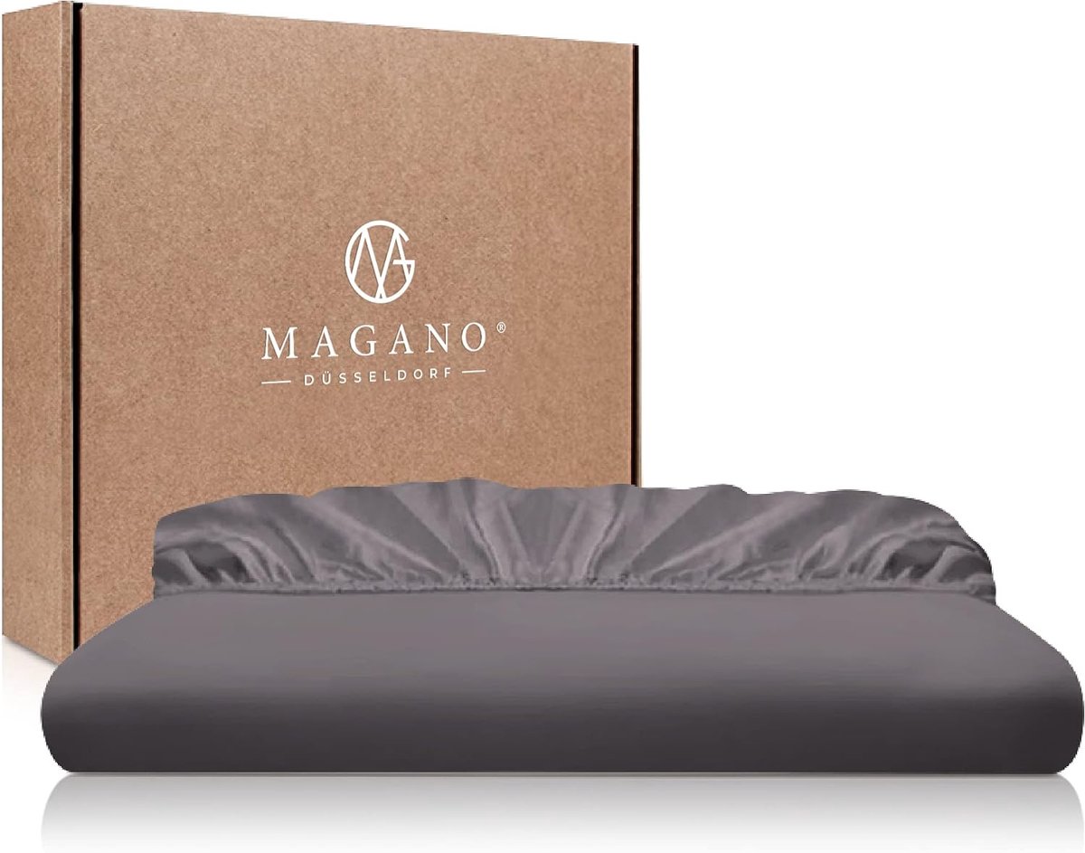 Fitted sheet 90 x 200 cm - grijs bamboe & katoen satijn - hypoallergeen - ultieme zachtheid - ShopVlot