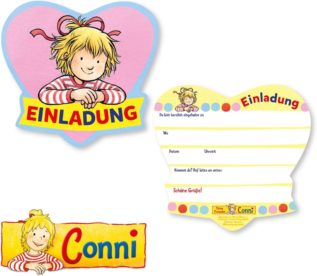 Uitnodigingen Conni 8 Stuks - Partyzubehör - Duitse Tekst - Perfect voor Feestjes - ShopVlot
