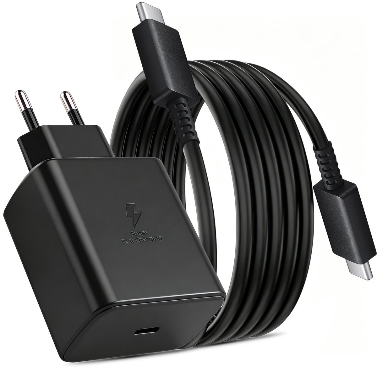 USB-C-oplader 45 W - supersnel - 1,5 m kabel - ideaal voor S25 - ShopVlot