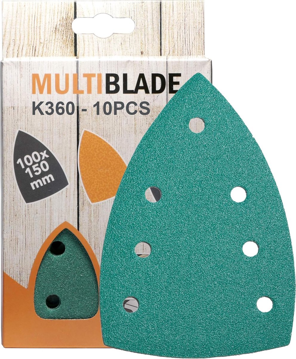 Schuurpapier 100x150 - korrel 360 - 10 stuks - voor hout en metaal - eenvoudig te bevestigen - ShopVlot