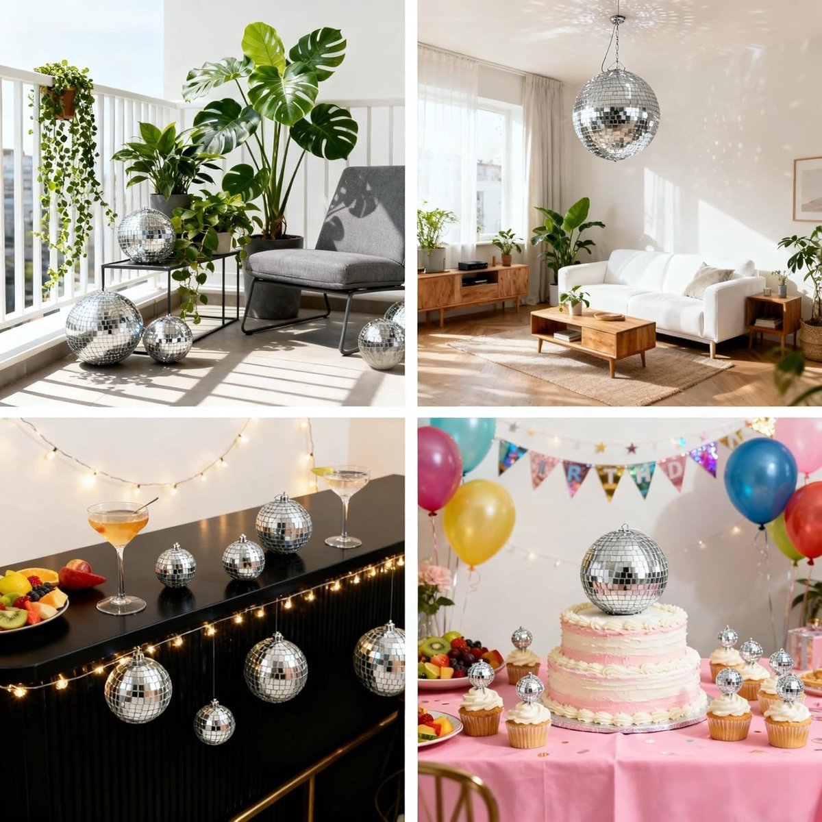 Disco bal 20 cm - Hangende spiegelbal - Decoratie voor feest - Creëer sfeervolle lichteffecten - ShopVlot