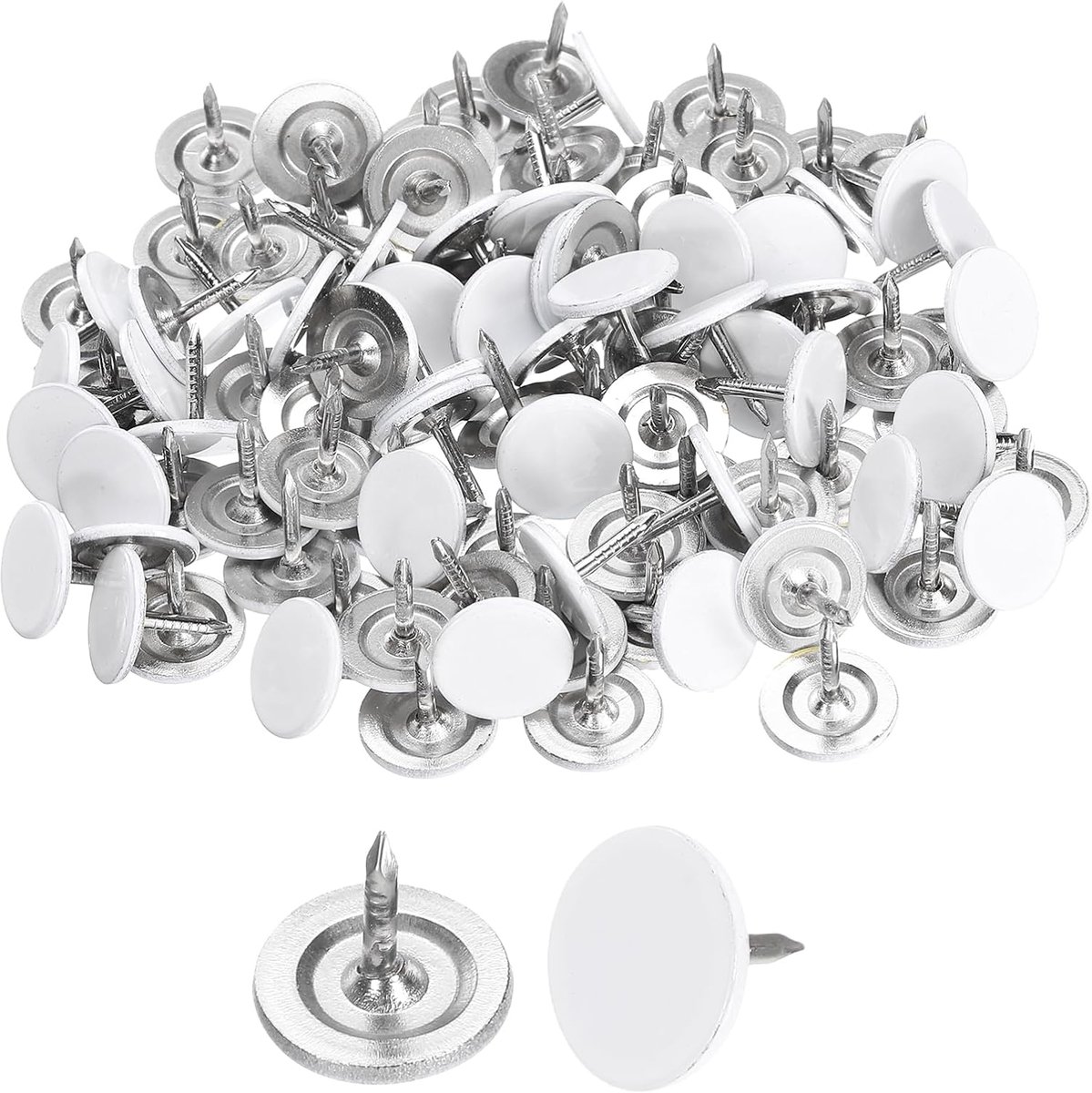 100 stuks meubelnagels, 11 mm x 10 mm platte kop-duimspijkers, decoratieve meubelnagels, spelden voor meubels, bank, hoofdeinden, wit