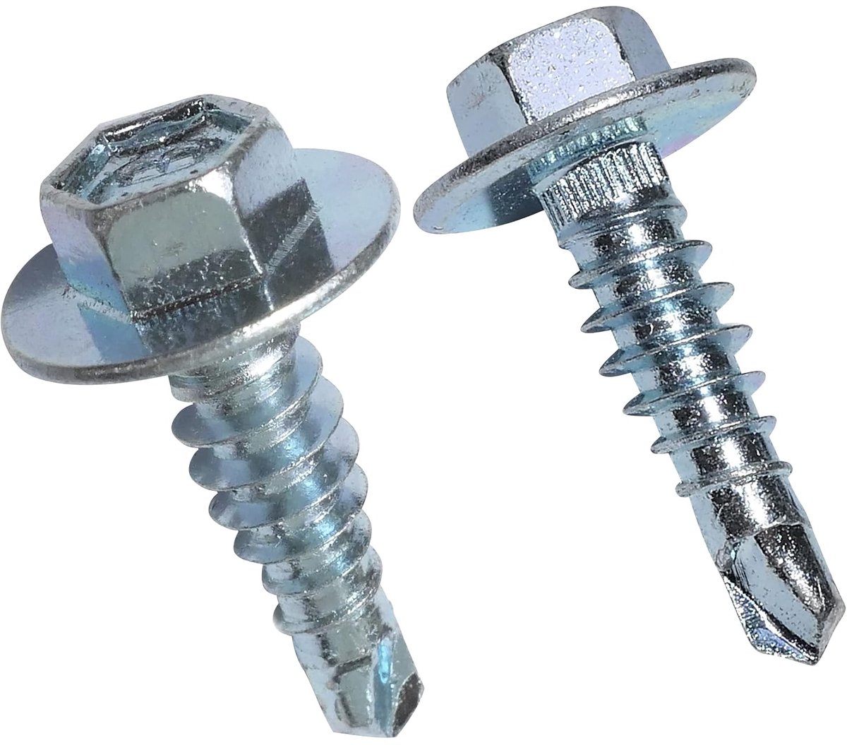 - C48375 - set van 50 zelfborende naaischroeven Ø6,3x22mm met zeskantflenskop - bevestigingsschroeven voor golfplaathouders afgedekt en ommanteld - DIN 7504K
