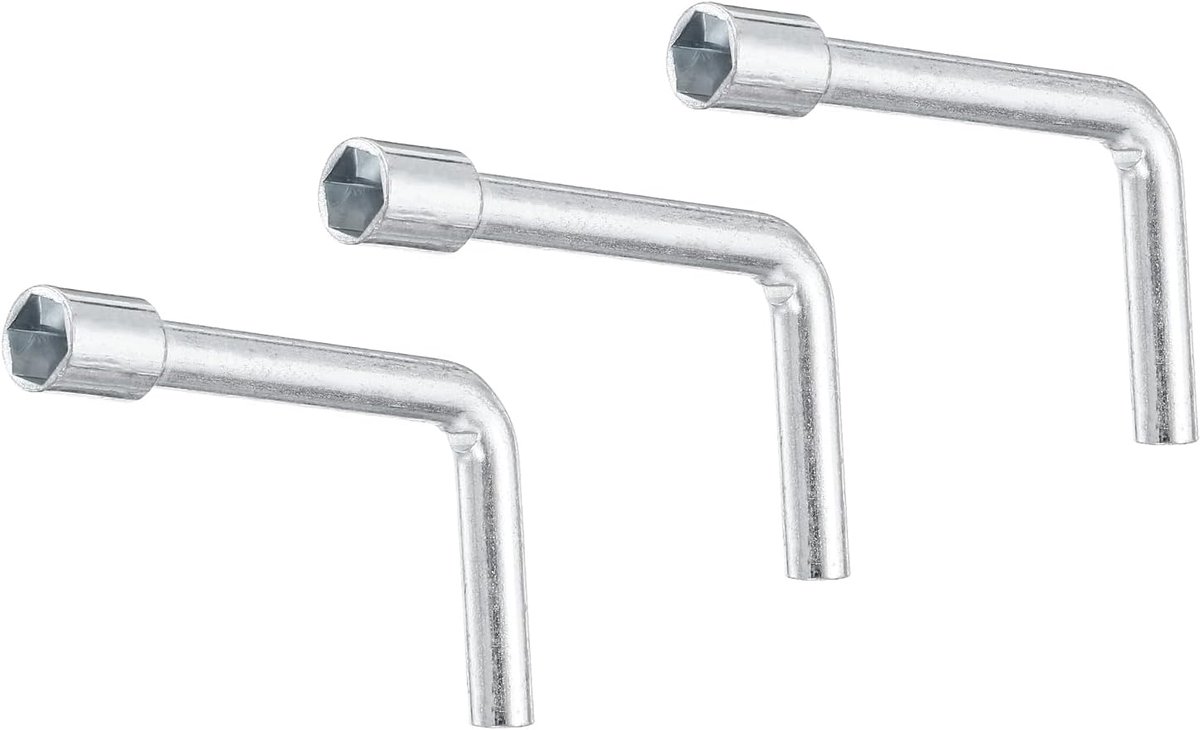 3 stuks L-vormige hoekopening, zeskantsleutel, 8 mm, metrisch, van koolstofstaal, enkel uiteinde, 6-punts steeksleutel voor reparaties, pijpleiding, auto, onderhoud, doe-het-zelf handwerk