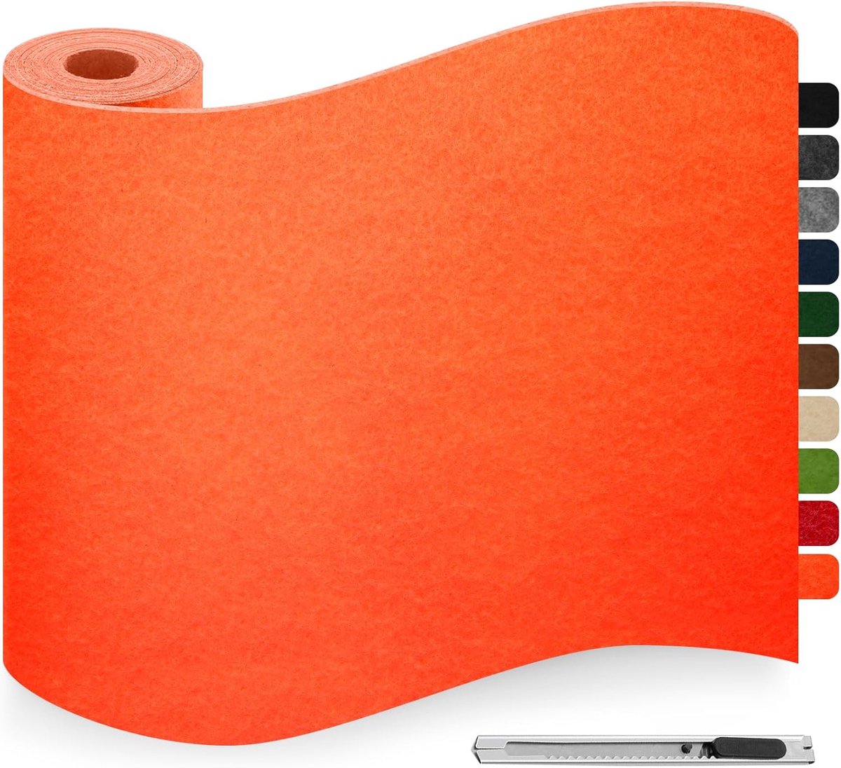 zelfklevend, oranje, vilt, zelfklevend, viltdoppen voor stoelen, 40 x 200 cm, 3 mm dik, antislip stoelglijders, vilt voor meubels, bank, boxliner, bekermat, doe-het-zelf