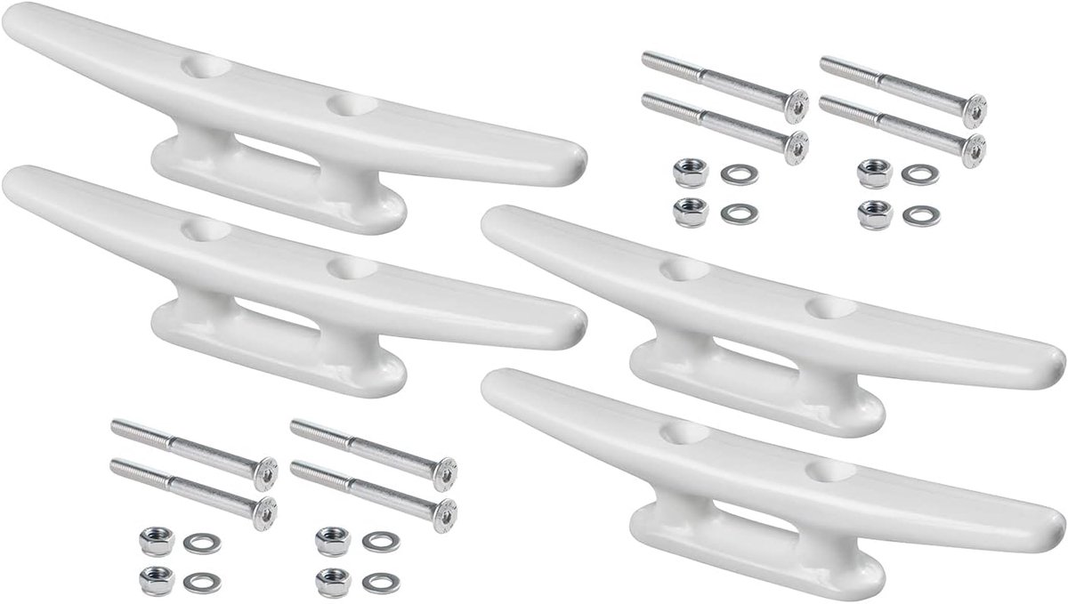 4 nylon lampen in zwart of wit, verschillende maten, incl. V4A-schroeven