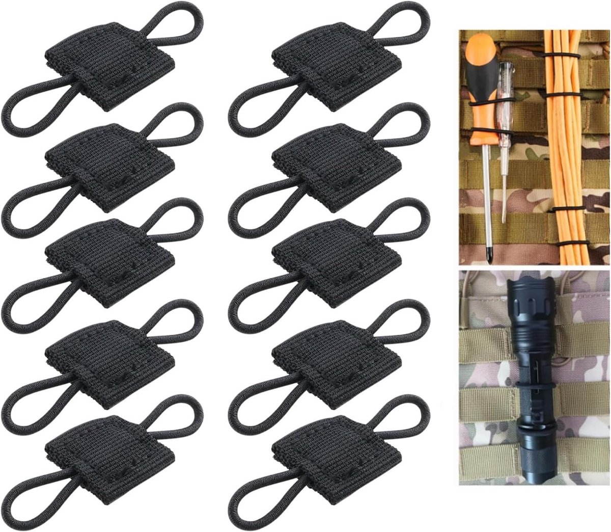 Riem, 10 Stuks Tactische Retetainer Outdoor Gereedschap Multifunctionele Rugzak Accessoires Voor Tactische Vesten Bindingsapparaat Geweven Band Nylon