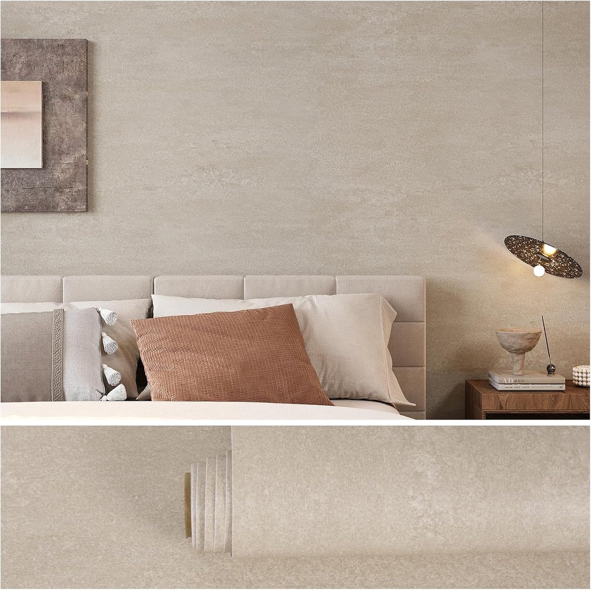 Behang, beige, minimalistisch, vinyl, zelfklevend, voor keuken, badkamer, papier, zelfklevend, marmer, beige, vinyl, marmer, dik, decoratie voor keuken, eettafel, wasbaar, 40 x 300 cm