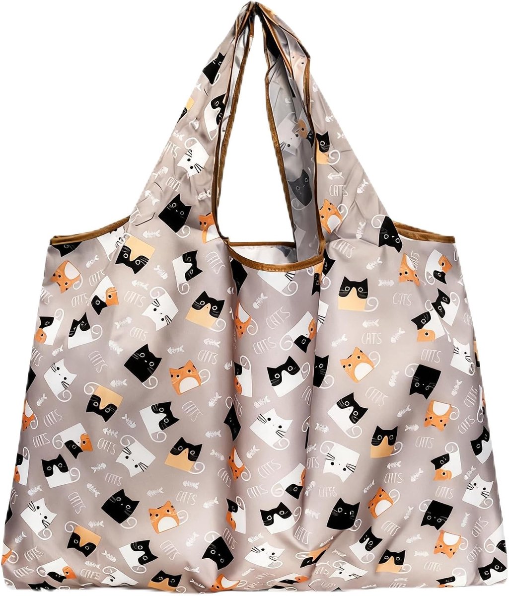 Grote opvouwbare boodschappentas, 50 x 66 cm, herbruikbare reistas, sneldrogend, strandtas, scheurvast, handtas voor winkelen, reizen, uitstapjes, zacht licht