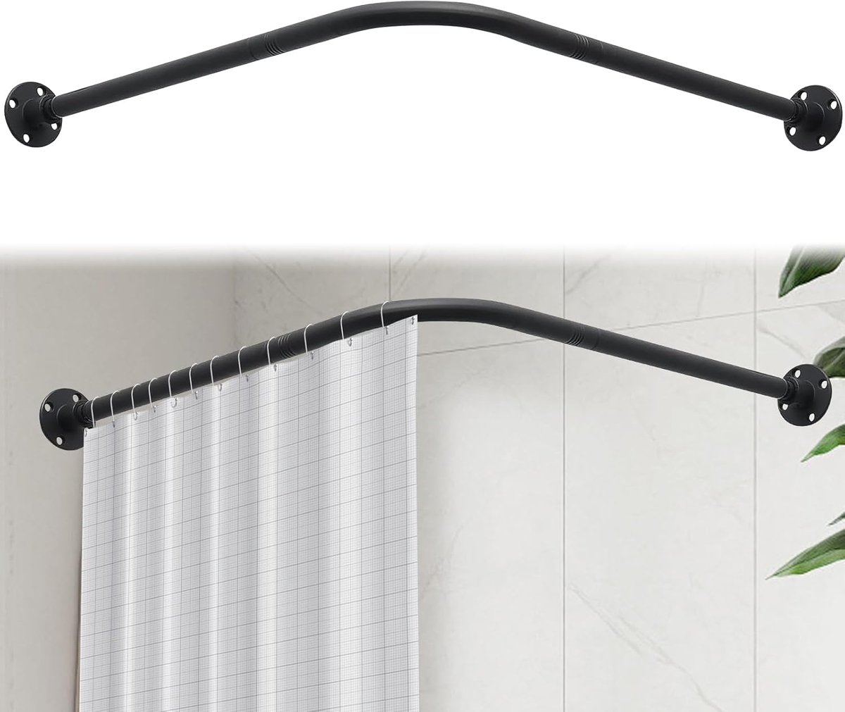 L-vorm, 68-138 cm x 68-138 cm, verstelbare douchestang, hoek van 304 roestvrij staal, 16 kg draagkracht, voor badkuip, badkamer, kleedkamer, boormontage vereist