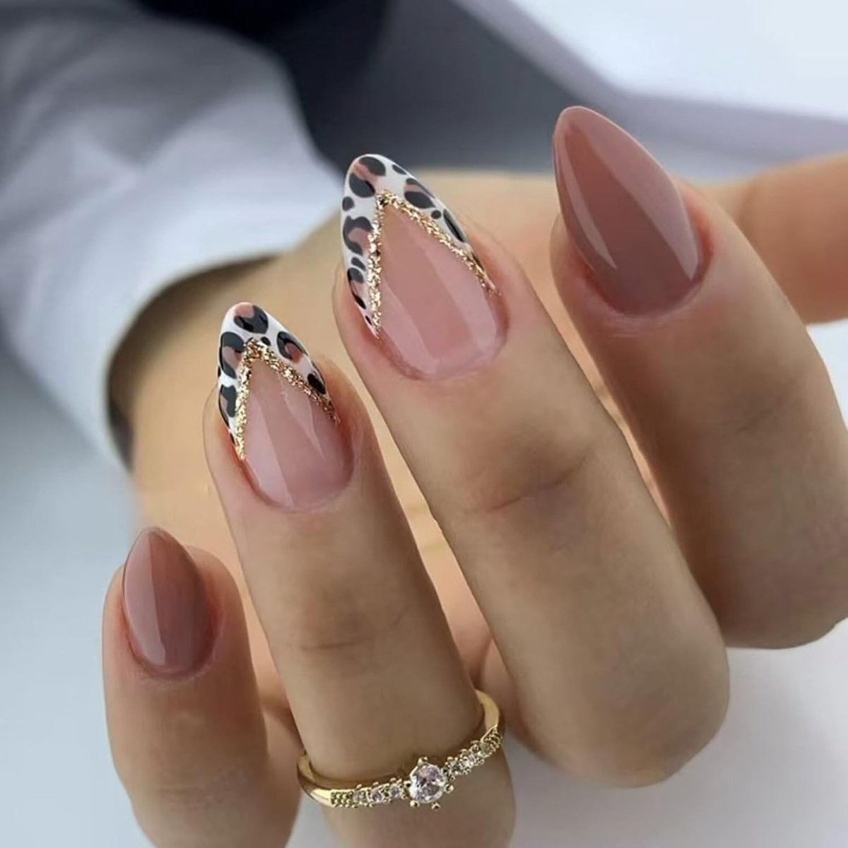 kunstnagels, amandelvormige Franse tip kunstnagels voor dames, zachte kleefnagels, nagelset