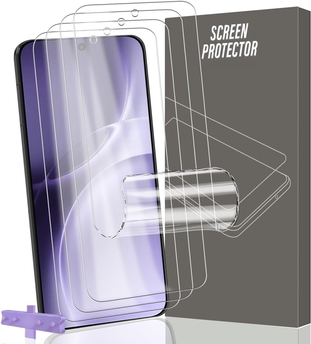 4 stuks displaybeschermfolie voor VIVO X300 Pro [geen gehard glas], flexibele TPU-folie, eenvoudige installatie, krasbestendig, anti-vingerafdruk, HD-transparante displaybescherming