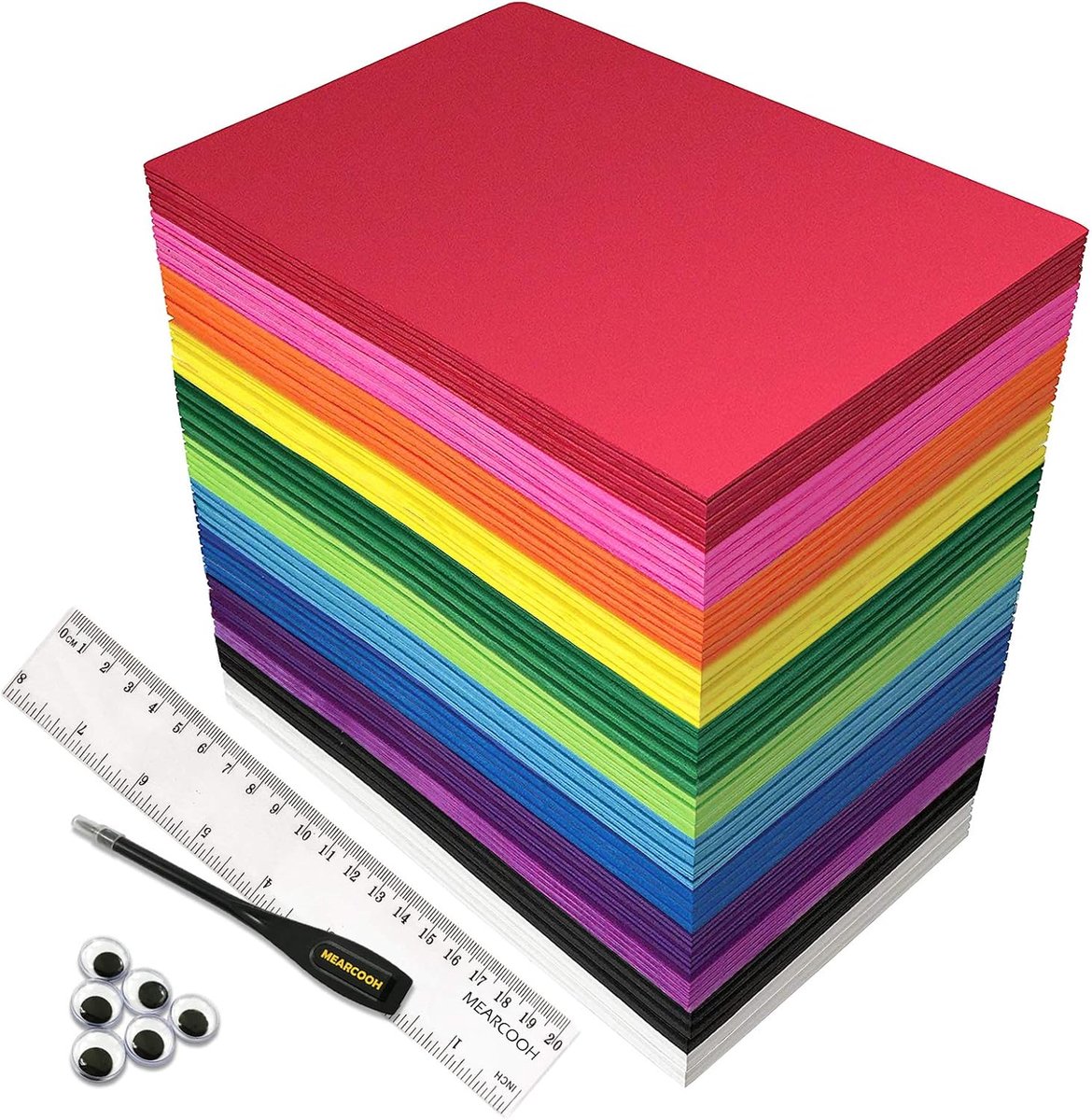 EVA-schuimplaten, 84 stuks, 12 kleuren, 12 kleuren, 12 x 21 cm, EVA-knutselschuim voor doe-het-zelf kunst- en knutselprojecten, klaslokaal, feesten