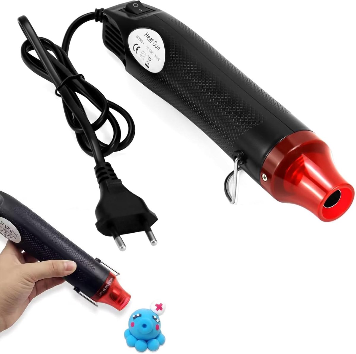 Mini heteluchtpistool 300 W - draagbaar en veilig - ideaal voor doe-het-zelfprojecten - ShopVlot