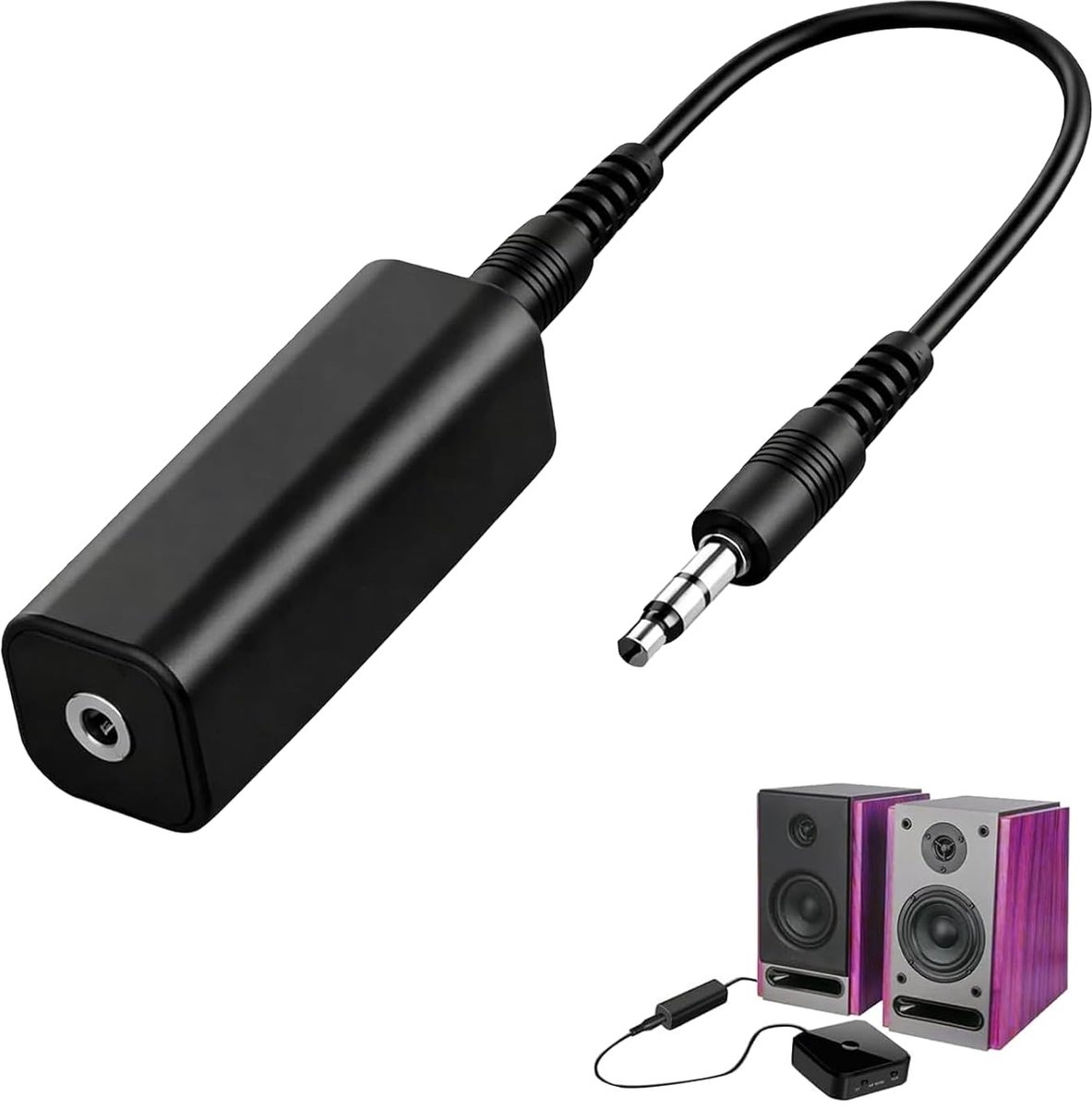Ground loop isolator 3,5 mm - audio filter - geluidsonderdrukking - directe ruisverwijdering - ShopVlot