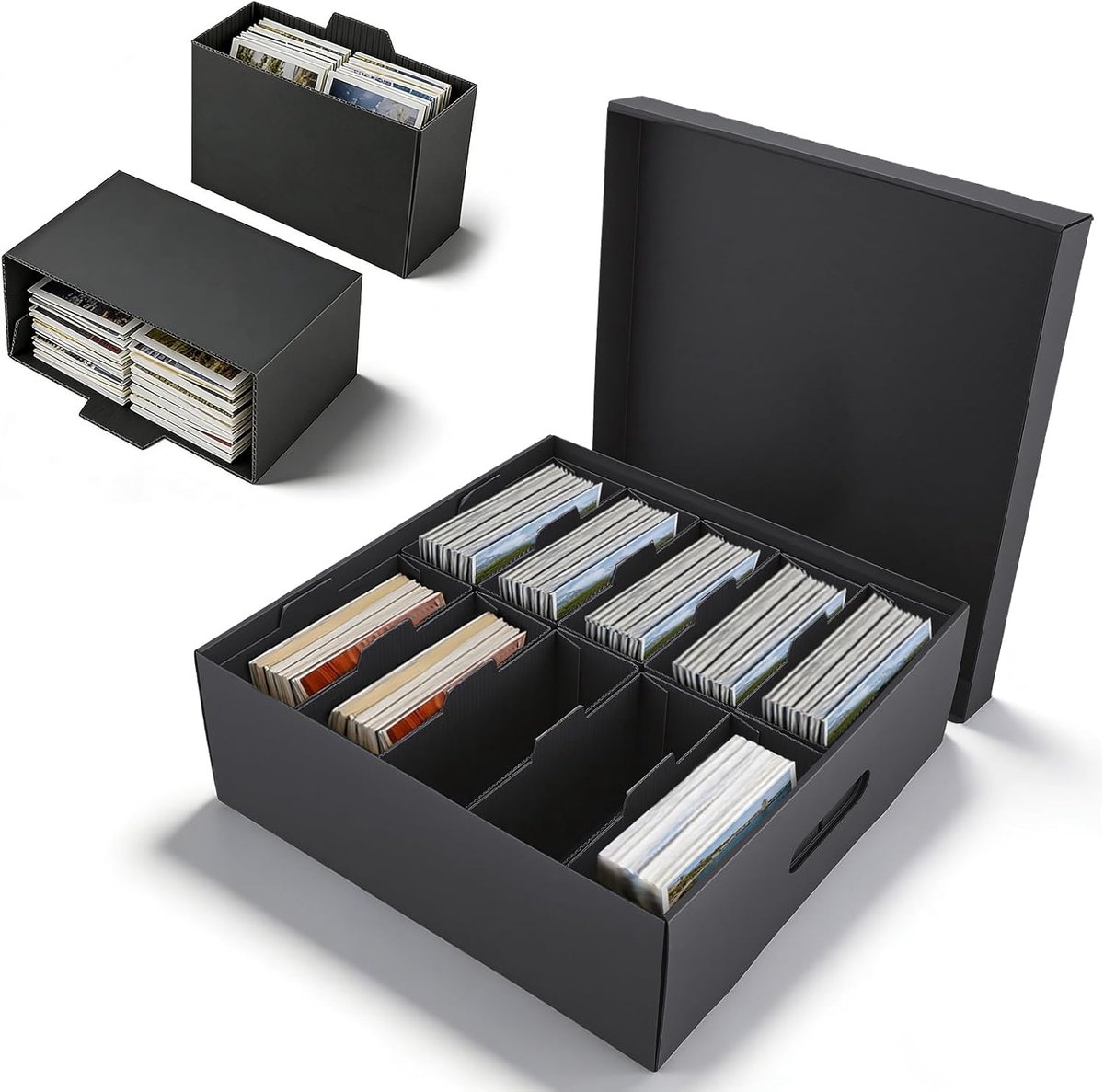 Fotoopslagdoos set van 2 - Decoratieve opbergdoos met deksel - Voor 10 x 15 cm foto’s - ShopVlot