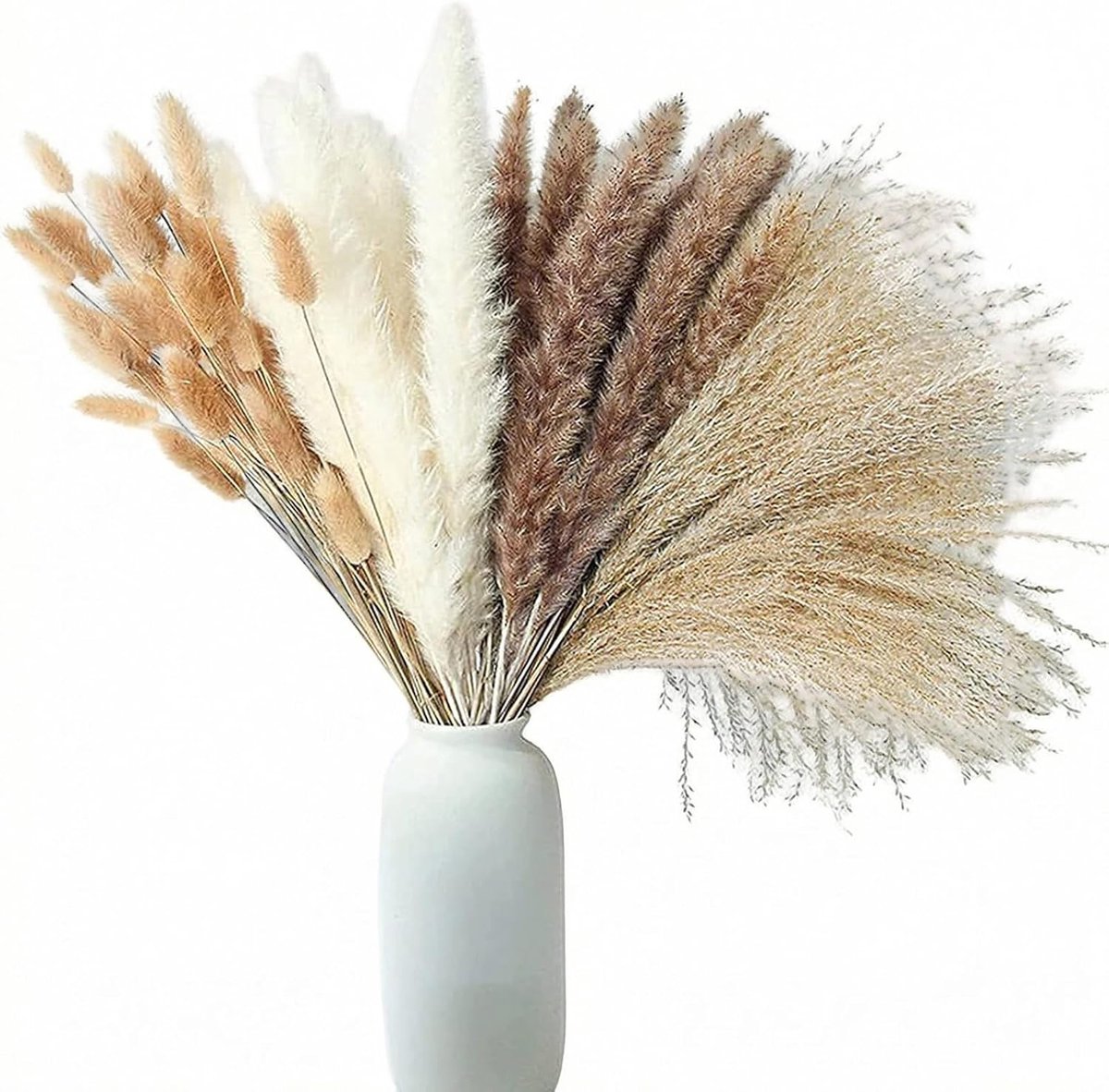 Boeket gedroogde bloemen 100 stuks - XXL natuurlijke pampasgras - decoratie voor bohemian sfeer - ShopVlot