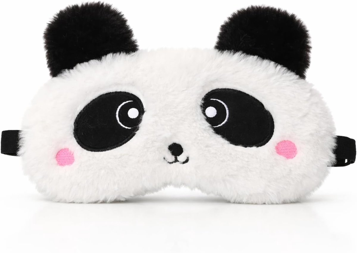Slaapmasker Panda - 3D pluche - schattig design - ideaal voor kinderen - ShopVlot