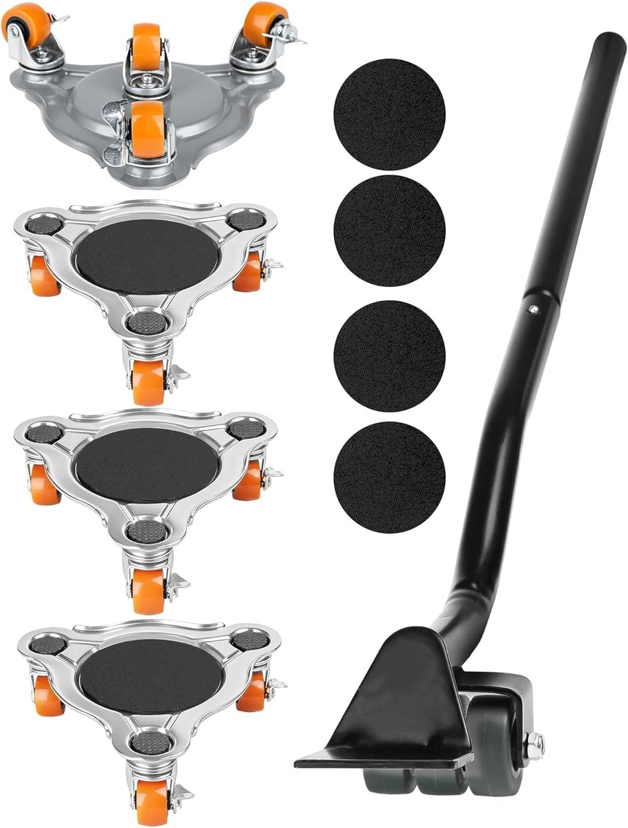 Meubeltransportwielen set van 4 - zware belasting - met remmen - 400 kg voor zware meubels - ShopVlot
