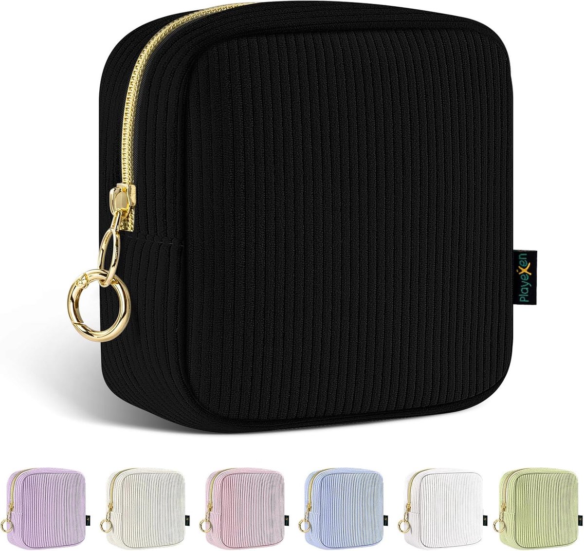 Cosmetic Bag 13x6x13 cm - Ribbed Velvet - Klein en praktisch - Ideaal voor op reis - ShopVlot