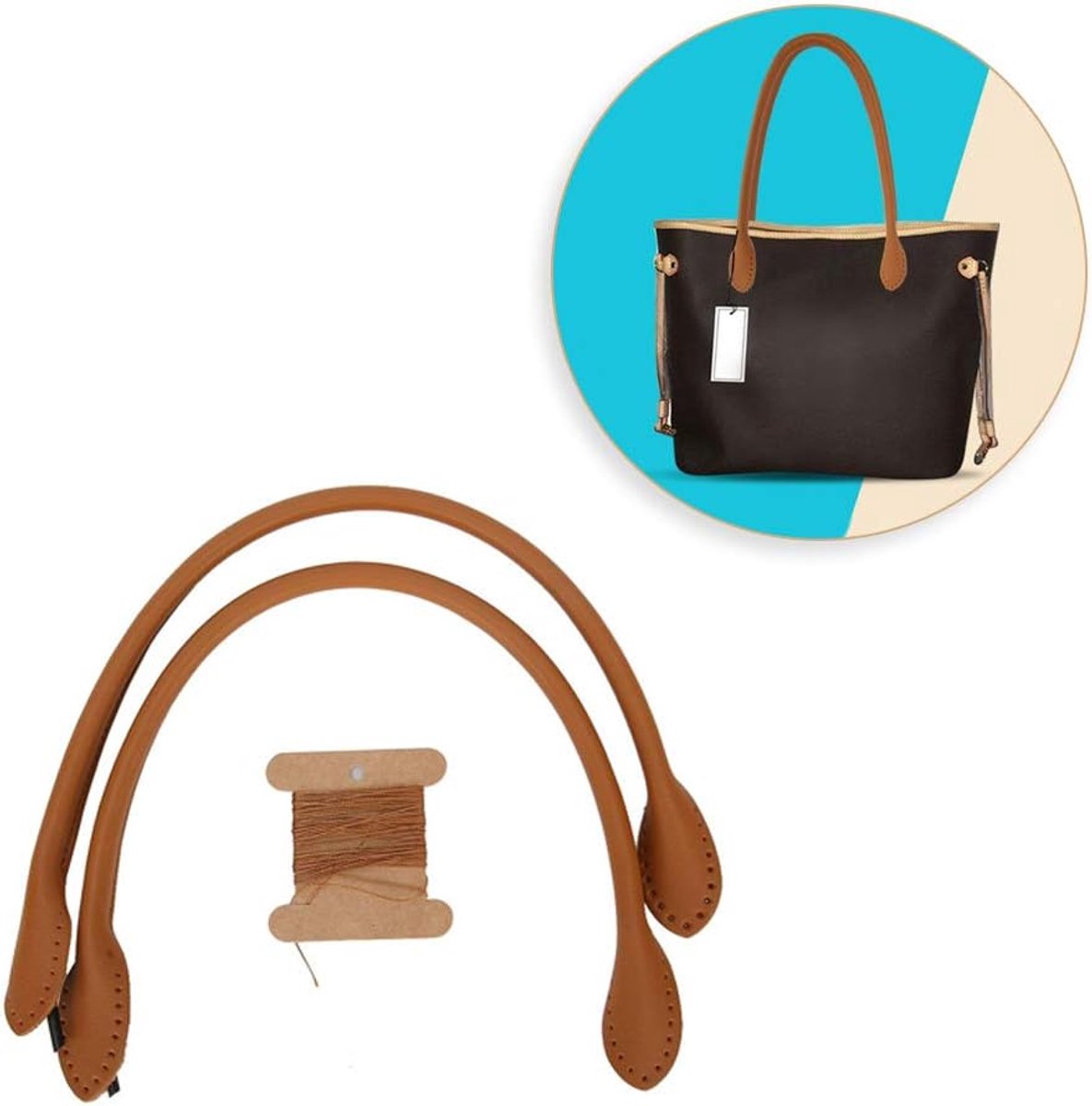 Leren Handvatten 2 Stuks - Echt Leer - Duurzaam en Elegant - Perfect voor Handtassen - ShopVlot