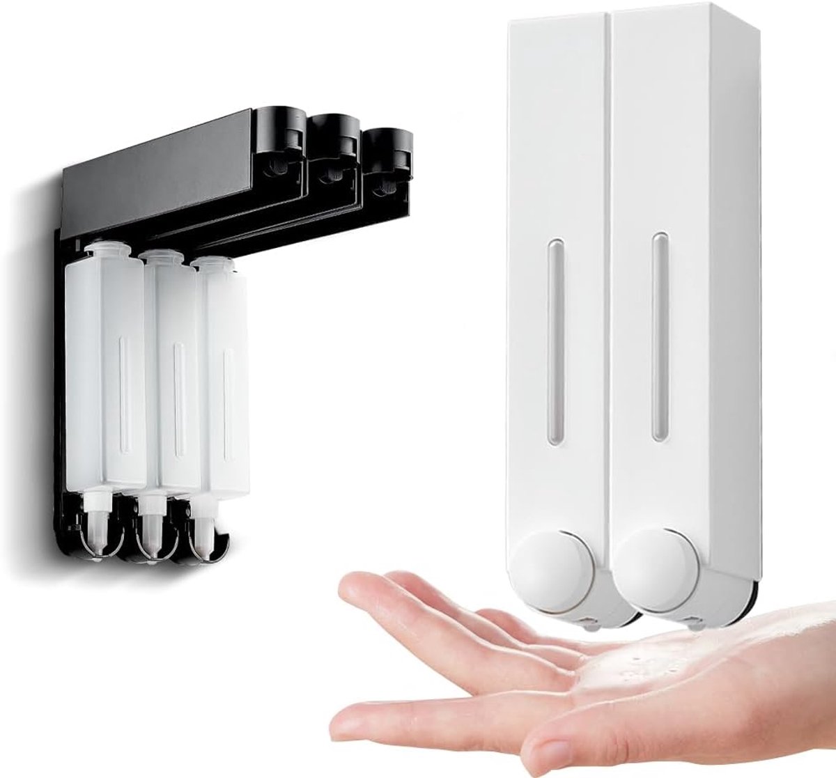 Zeeppomp wandmodel 420 ml - milieuvriendelijk - wit - perfect voor badkamer en keuken - ShopVlot