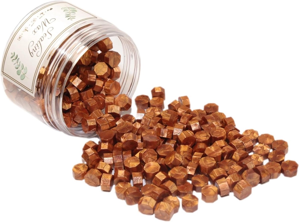 Zegelwasparels 200 stuks - metallic goudkleurig - hoogwaardige kwaliteit - perfect voor kaarten en brieven - ShopVlot