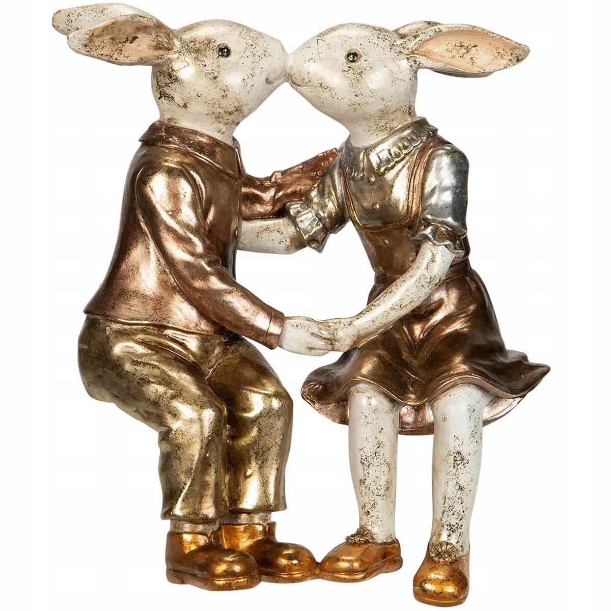 Merkloze Paasdecoratie: Gouden Konijnen Figuren, Elegant & Vintage