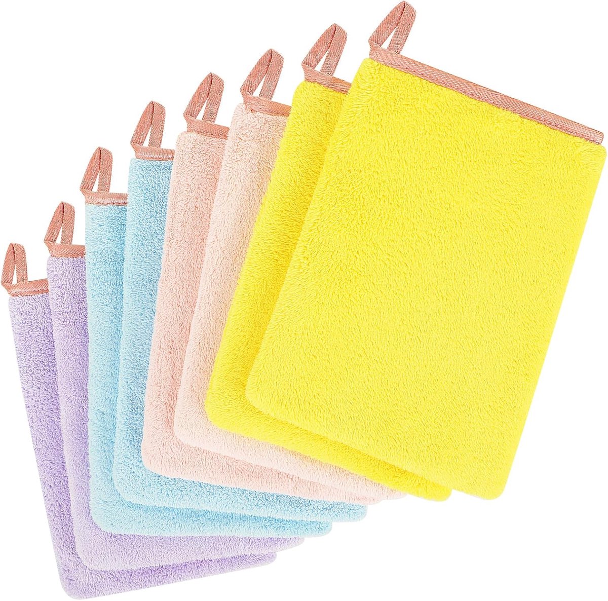 Microfibre washandjes set van 6 - kleurrijk - herbruikbaar - ideaal voor baby's en kinderen - ShopVlot