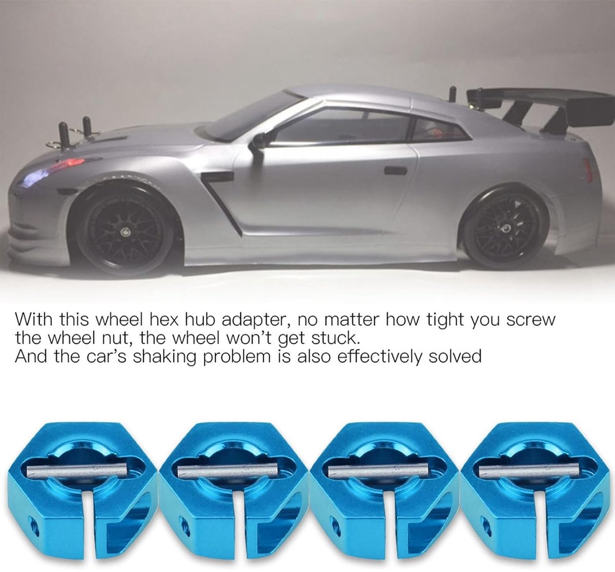 Wiel-zeskantnaafadapter 12 mm - Aluminiumlegering - Blauw - Oplossing voor auto schudproblemen - ShopVlot