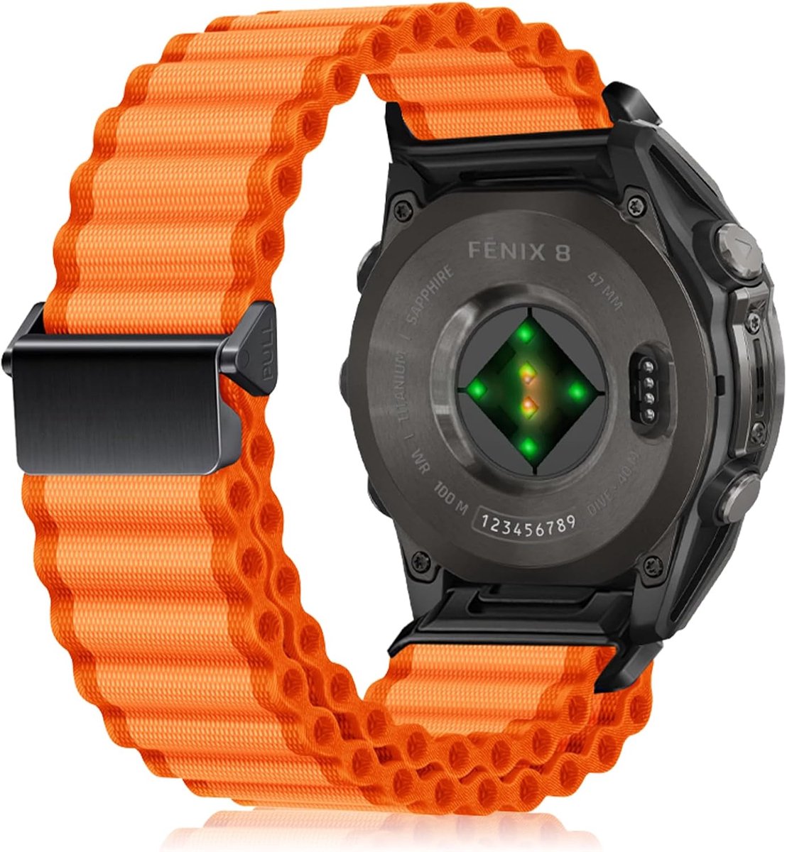 Horlogeband 22mm - Snelsluiting - Nylon - Geschikt voor Fenix 8 E/7 Pro/6 Pro, Oranje - ShopVlot