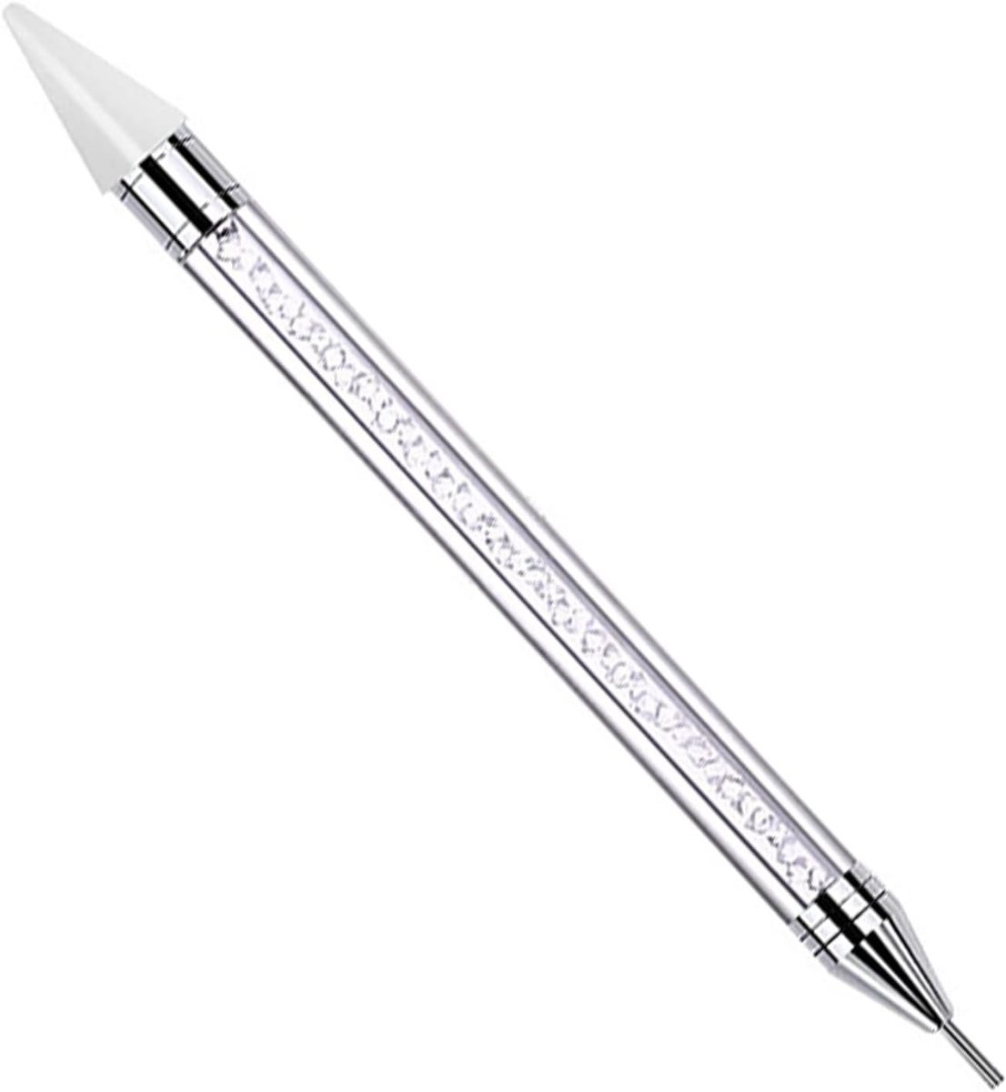 Nail Art Pens dubbelzijdig 150mm - witte diamant en wax - voor nail art DIY decoratie - ShopVlot