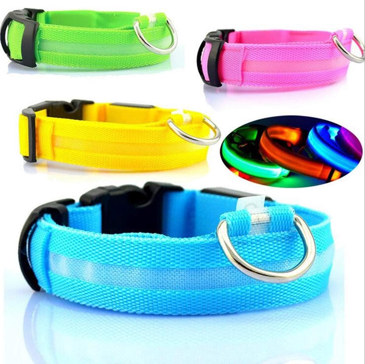 Hondenhalsband LED - Fluorescerend - Oplaadbaar via USB - Veilig wandelen in het donker - ShopVlot