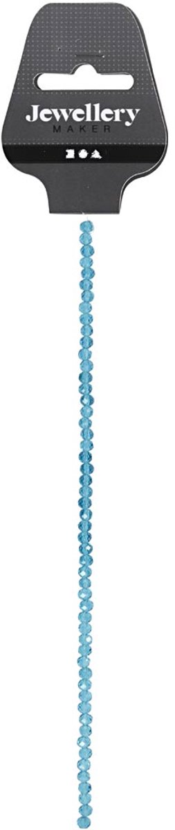 Facet Kralen, d 4 mm, gatgrootte 1 mm, turquoise, 45 stuk/ 1 doos