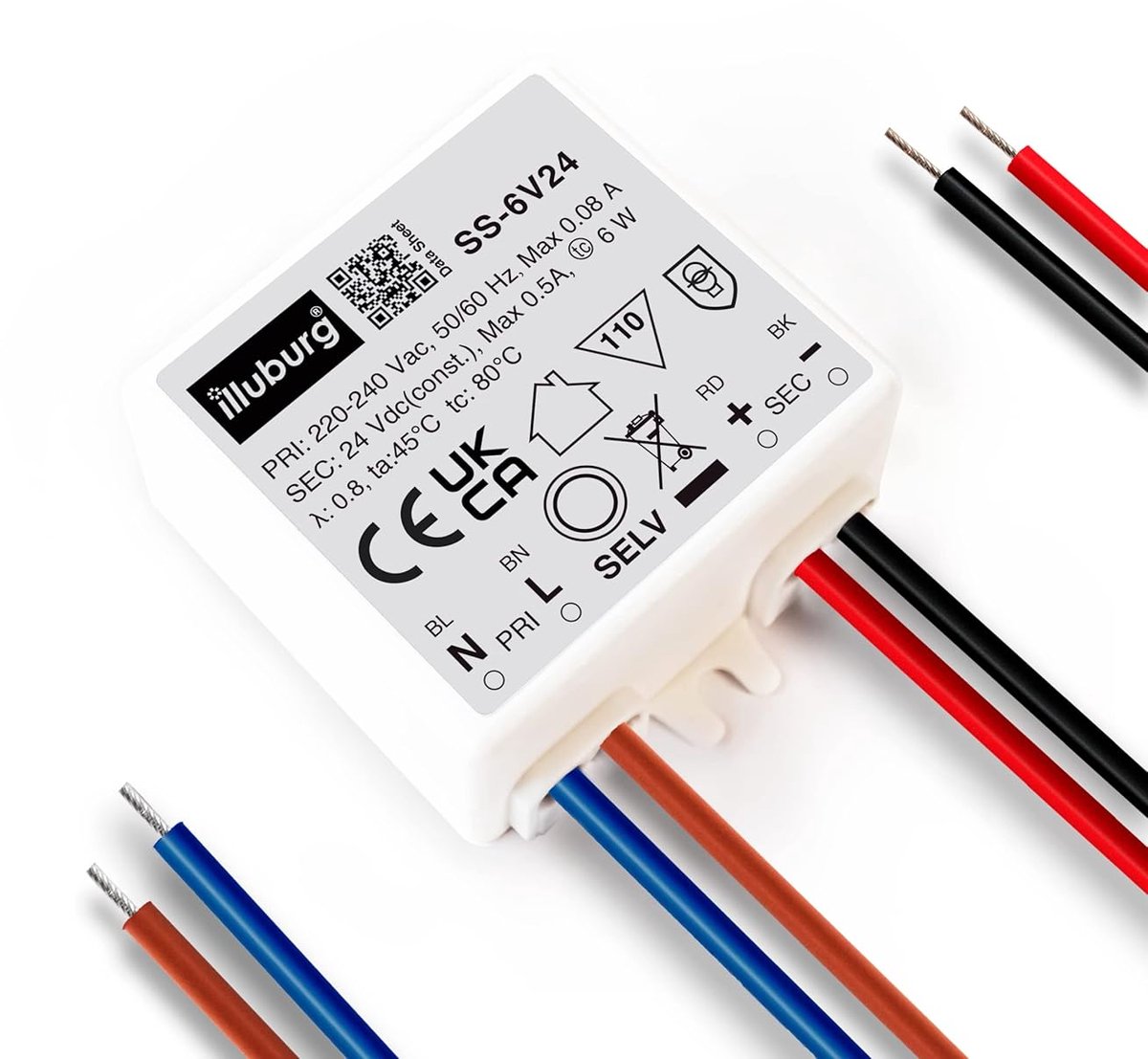 LED transformer 24 V - 6 W - niet-dimbaar - flicker-free verlichting voor lamp en LED strip - ShopVlot