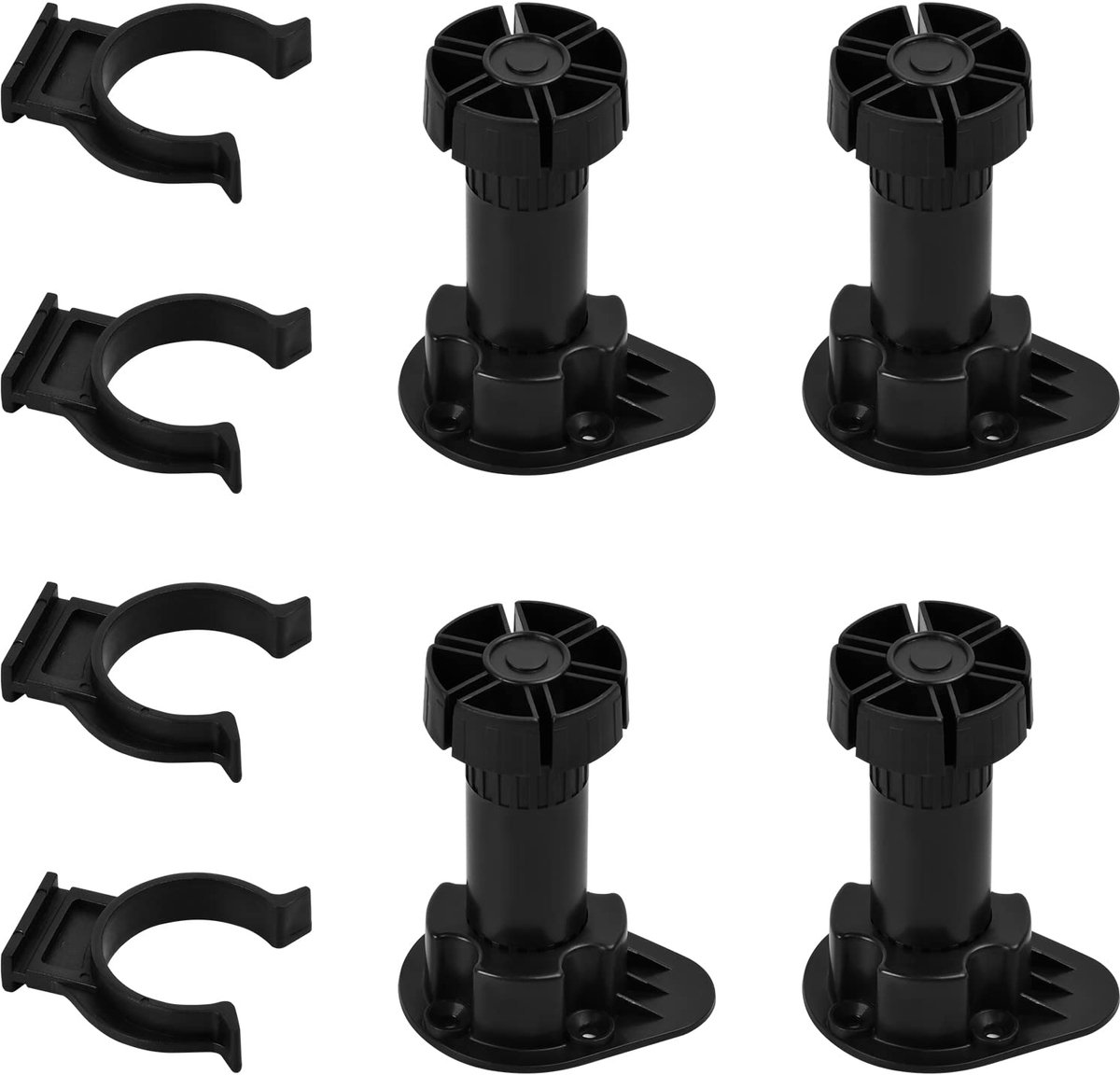 Verstelbare voetjes 100-130 mm - zwart - voor keuken of badkamer - eenvoudig te installeren - ShopVlot