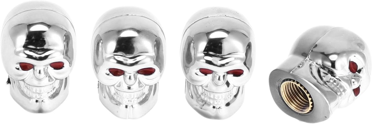 Tire Valve Stem Caps - Skulls - Decoratief en lekdicht - Unieke stijl voor je banden - ShopVlot