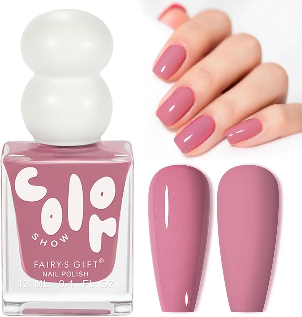 SnelShoppen - Sneldrogende Waterbasis Nagellak in Roze, 12ml, Niet-Toxisch en Sneldrogend, Luchtgedroogde Nagellak voor Nagelontwerp, Ideaal voor Vrou