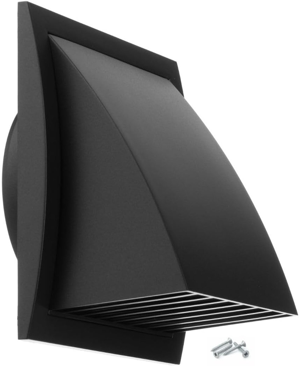 Ventilatiegrille Ø 125 mm - antraciet kunststof - met terugslagklep - voorkomt tegenstroom - ShopVlot