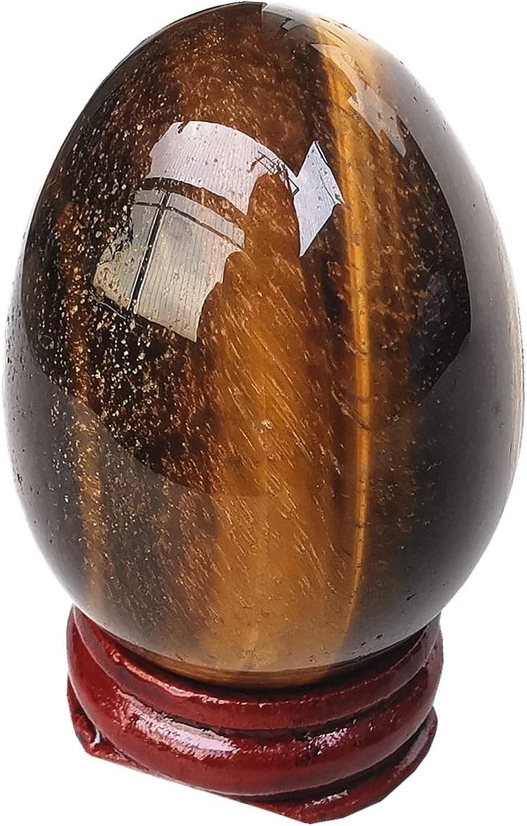 Eivormige Tiger Eye Kristal - 5 x 3.5cm - Natuurlijke Decoratie - Ideaal voor Meditatie - ShopVlot