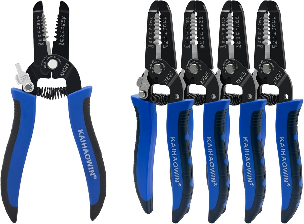 Draadstripper en cutter 5-pack - Veiligheidsvergrendeling - Professionele striptangen - ShopVlot