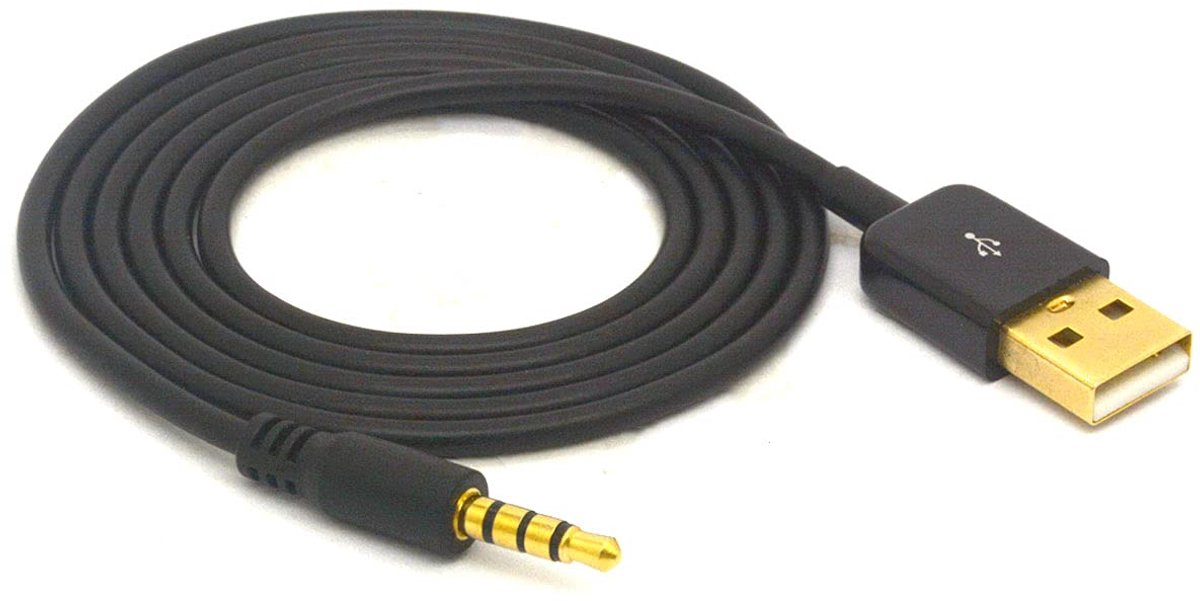 3.5mm naar USB Kabeladapter - 3.5 mm Mannelijk - Opladen en Gegevensoverdracht - Ideaal voor MP3 en Hoofdtelefoons - ShopVlot